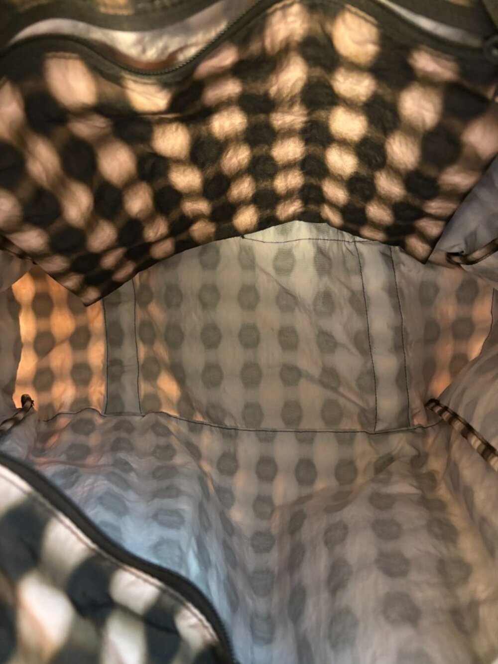 BAGGU Cloud Carry On in Blurred Gingham Brown - Picture 4 of 4